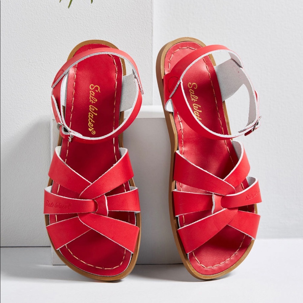 Salt Water Leather Sandals - Red